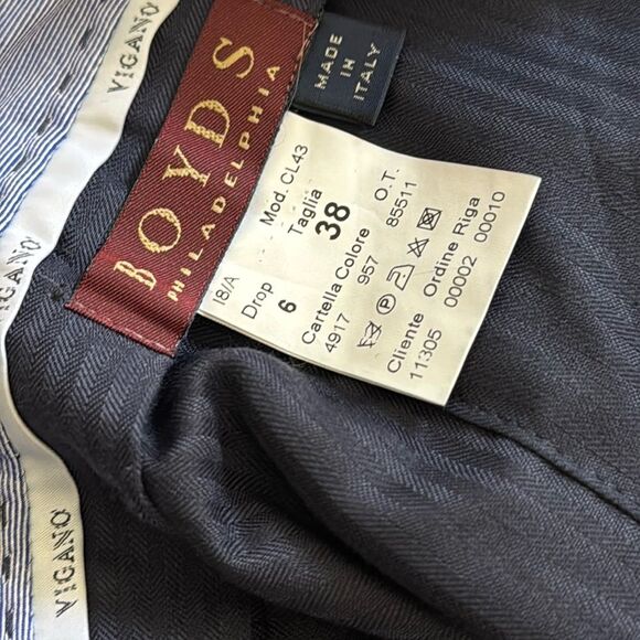 Vigano 1959 Dress Pants Mens 38 Unhemmed Dark Gray 100% Wool - Picture 10 of 10